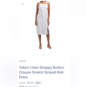 Tahari Linen Midi Dress